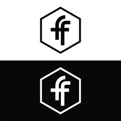 Obraz premium ff letter logo design in hexagon shape