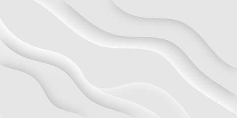 Obraz premium White and light gray background luxurious abstract texture. Sparkling with soft beautiful paper waves smooth and clean modern abstract wave curve line banner background design. 
