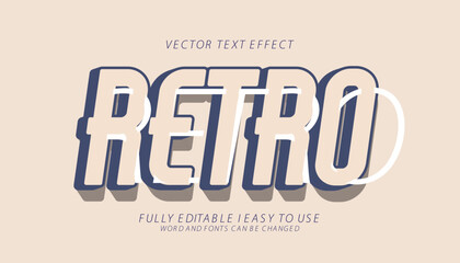 3d editable vintage text effect retro style template