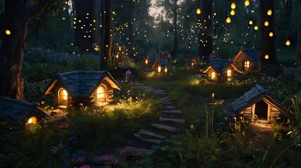 Obraz premium Fairy village