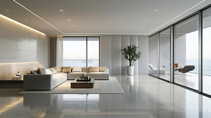 Modern 3D minimalist condos with sleek design, highlighting urban housing demand, real estate trends