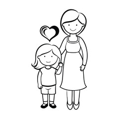 Mother's Day silhouette vector art, perfect for heartfelt and celebratory designs.
