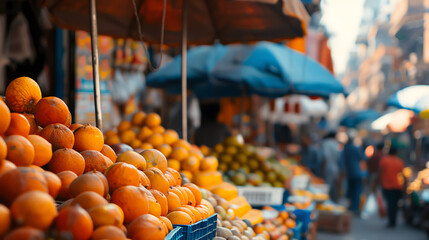 A street market in India with vibrant colors and AI-generated patterns, Modern, Digital, Colorful