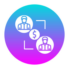 Fototapeta premium Peer to Peer Lending vector icon. Can be used for Home Based Business iconset.