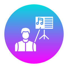 Music Teacher Male vector icon. Can be used for Home Based Business iconset.