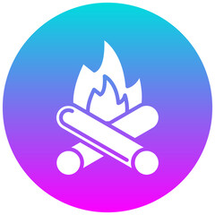 Campfire vector icon. Can be used for Outdoor Fun iconset.