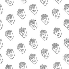food pattern, seamless pattern of food and beverage in hand drawn style pattern background