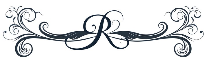 Elegant Cursive Line Art with Swirling Flourishes