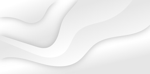 White and light gray background luxurious abstract texture. Sparkling with soft beautiful paper waves smooth and clean modern abstract wave curve line banner background design. 