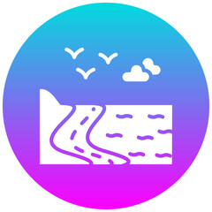 Coastal Road vector icon. Can be used for Coastline iconset.