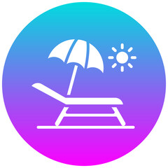 Sun Lounger vector icon. Can be used for Coastline iconset.