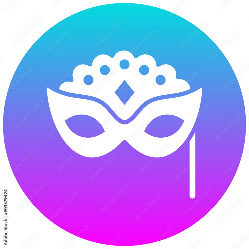 Sticker Italian Opera Mask vector icon. Can be used for Italy iconset.