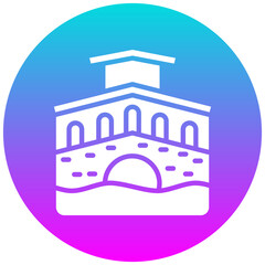 Rialto Bridge vector icon. Can be used for Italy iconset.