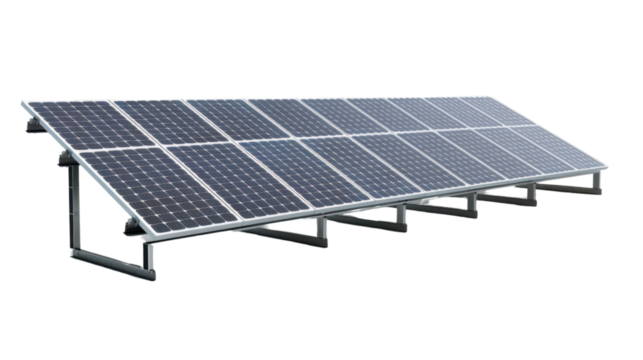 Solar panel on transparent background