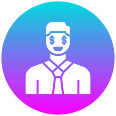 Greedy Banker vector icon. Can be used for Corruption iconset.