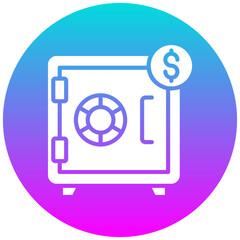 Money Filled Vault vector icon. Can be used for Corruption iconset.