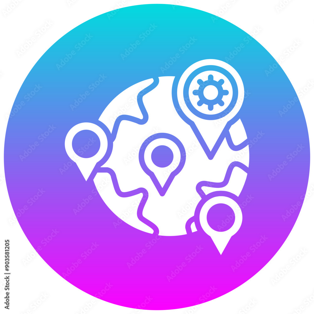 Poster outbreak map vector icon. can be used for infectious diseases iconset.