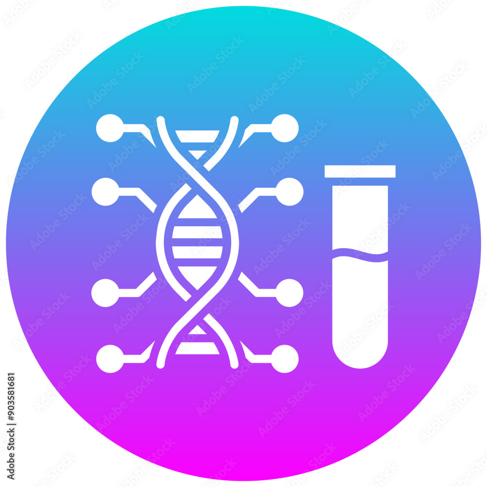 Poster Genetic Testing vector icon. Can be used for Chemotherapy iconset.