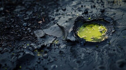 Green Spot on the Dark Surface