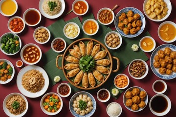 Fototapeta premium Chinese New Year food during Chinese New Year, assorted big Poon Choi