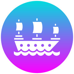 Pirate Ship vector icon. Can be used for Ocean iconset.