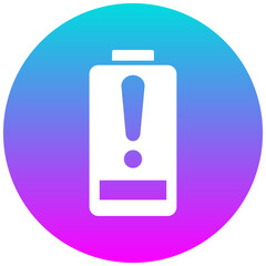 Warning vector icon. Can be used for Battery and Power iconset.