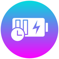 Battery Duration vector icon. Can be used for Battery and Power iconset.