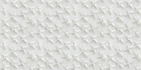 Fototapeta premium a background of white windmills filling in the entire pure white background