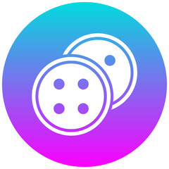 Button vector icon. Can be used for Art and Craft Supplies iconset.