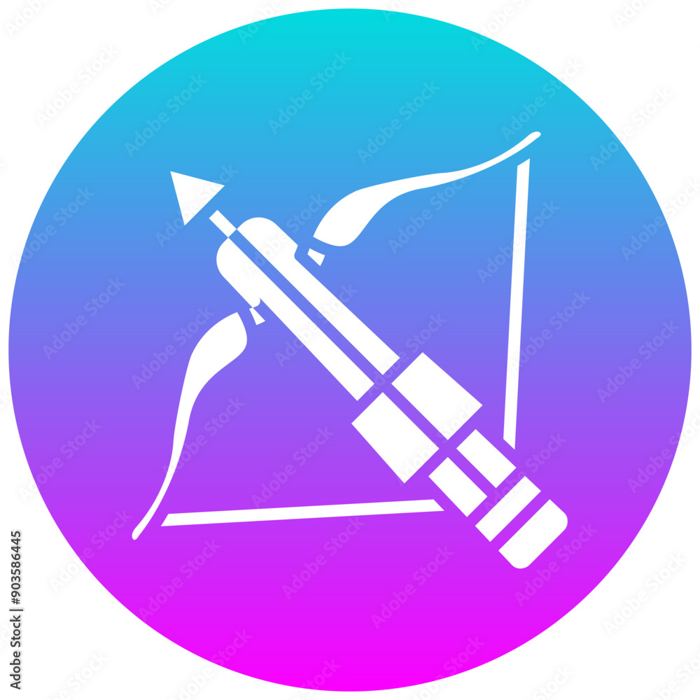 Poster cross bow vector icon. can be used for archery iconset.