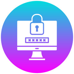 Secure Pasword vector icon. Can be used for Biometrics iconset.