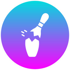 Fototapeta premium Broken Pin vector icon. Can be used for Bowling iconset.