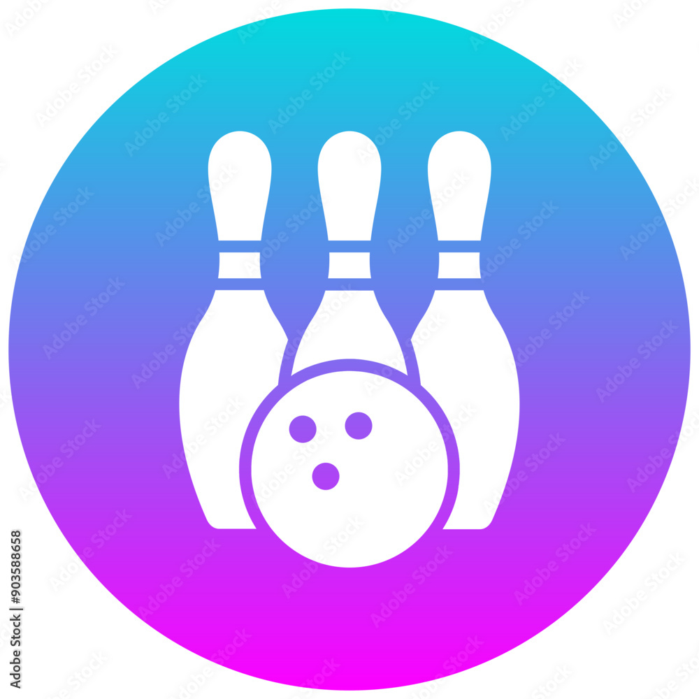 Canvas Prints Bowling 3 Pins vector icon. Can be used for Bowling iconset.