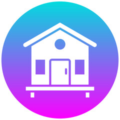 Bungalow vector icon. Can be used for Beach Resort iconset.