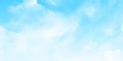 Background with clouds on blue sky. Amazing cloudscape on the sky at day time. Vector background
