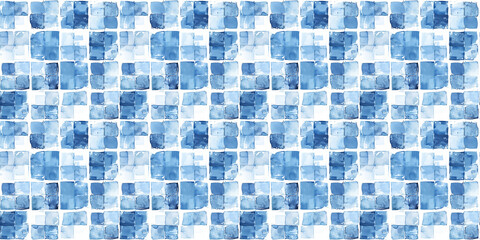 Fototapeta premium Blue tiles pattern background, clean surface texture, white background