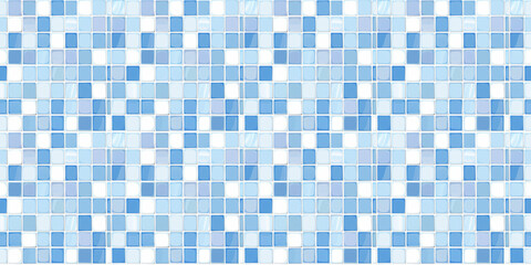 Fototapeta premium Blue tiles pattern background, clean surface texture, white background