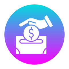 Insert Coin vector icon. Can be used for Laundry iconset.