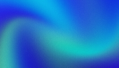 Abstract background, blue green glowing grainy gradient background, dark backdrop banner poster...