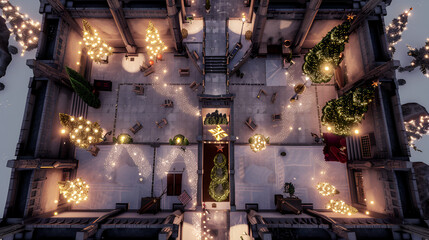 Christmas Battle Map - DnD, RPG Map for Dungeons and Dragons, Game Background, Top View, Winter
