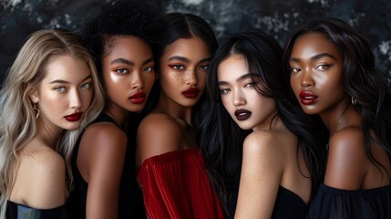 Obraz premium Diverse Group Portrait of Beautiful Women