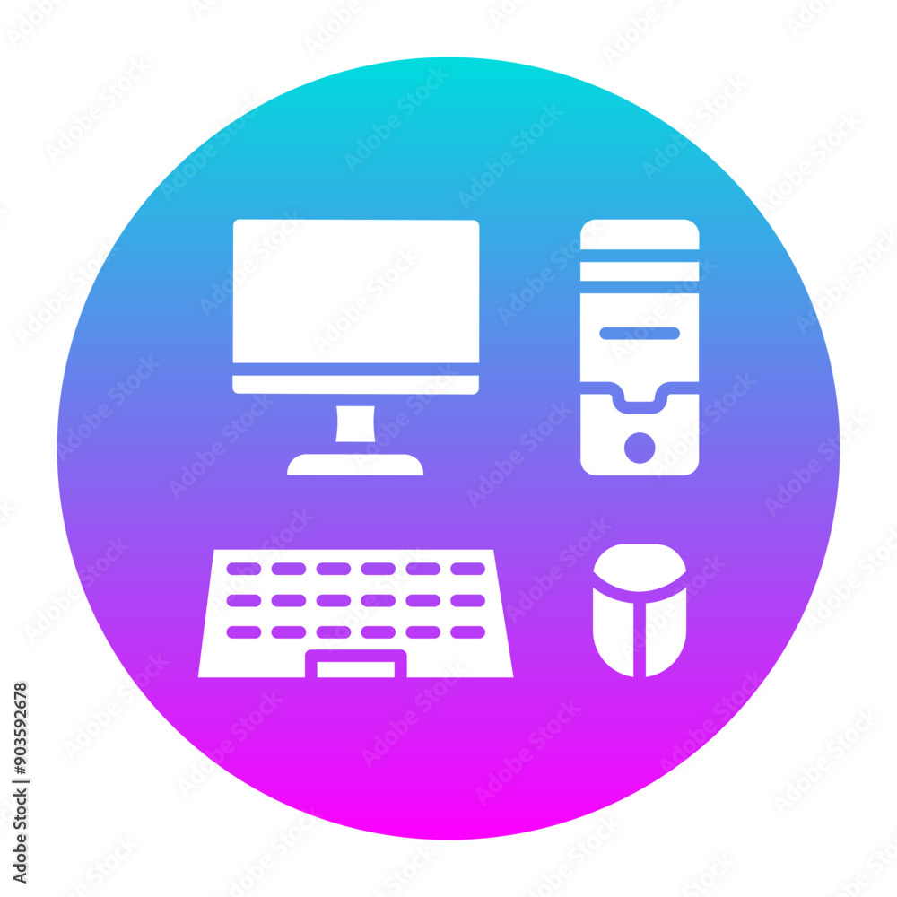 Poster Computer vector icon. Can be used for Business and Finance iconset.