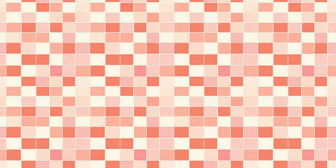 Peach and coral tiles pattern background, clean surface texture, white background