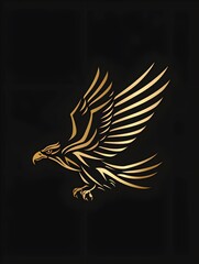 Obraz premium Sleek Mechanical Eagle Logo for Modern Business Branding and corporate design