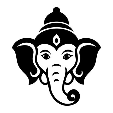 recommend clip art: Hindu lord Ganesh silhouette tattoo icon vector illustration design