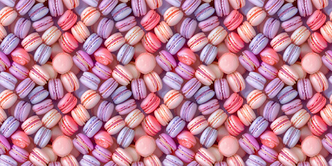 pattern background of macarons fills the entire frame