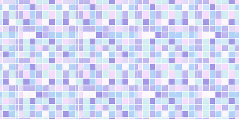 Fototapeta premium Sky blue and lavender tiles pattern background, clean and flat surface texture, white background