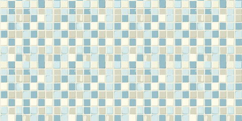 Naklejka premium Soft beige and baby blue tiles pattern background, clean surface texture, white background