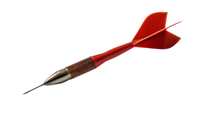 Red dart arrow on transparent background