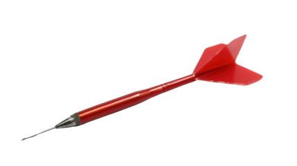 Red dart arrow on transparent background